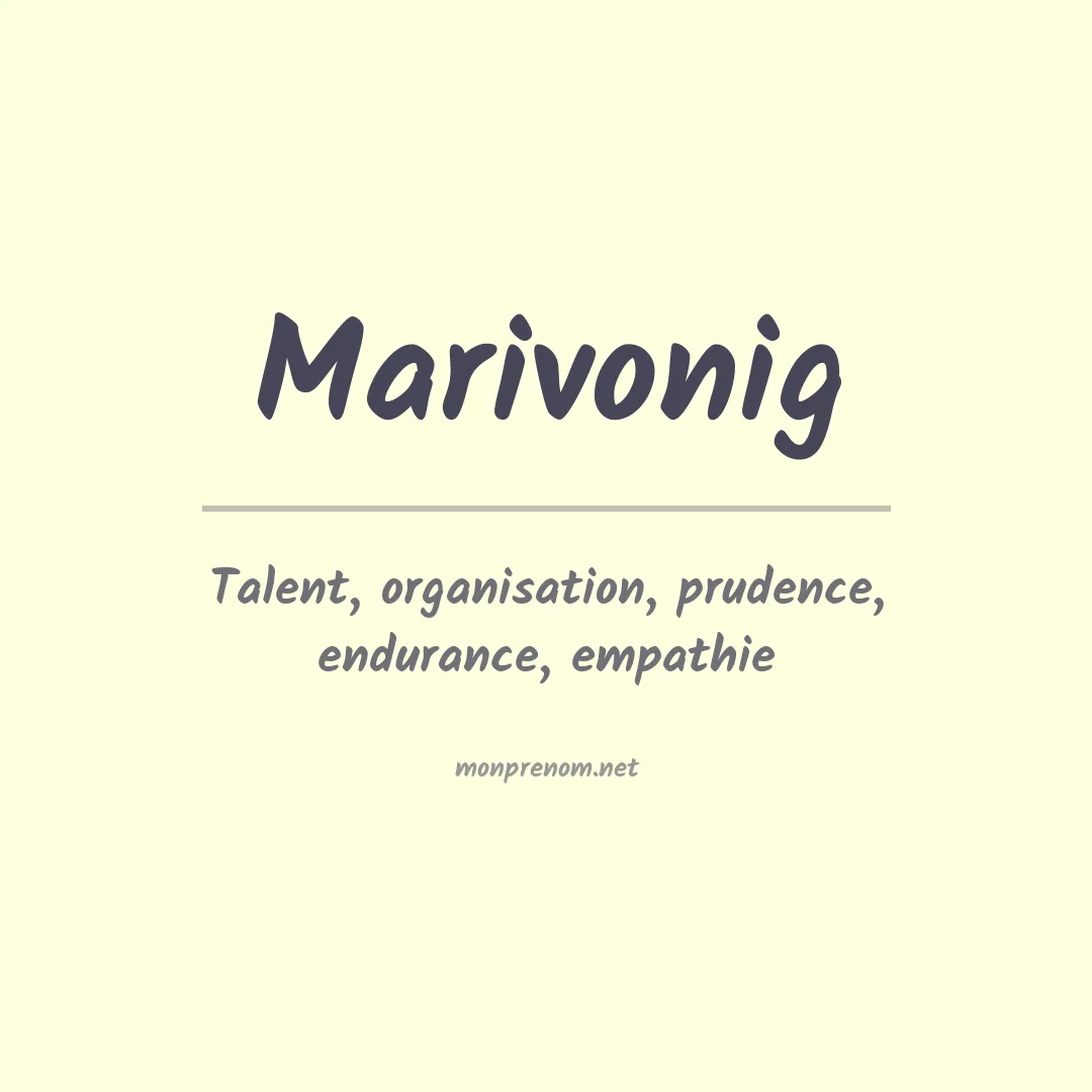 Signification du prénom Marivonig