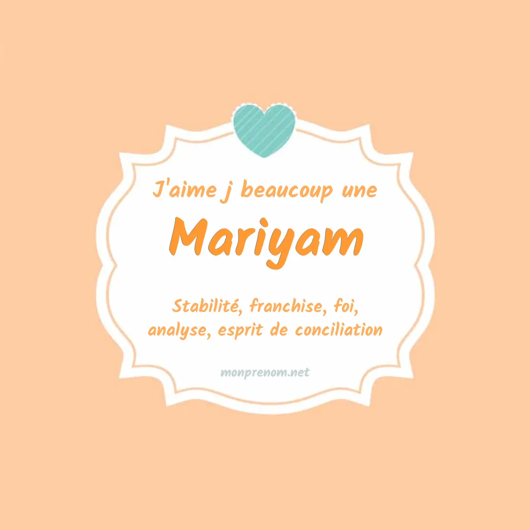 J'aime beaucoup Mariyam