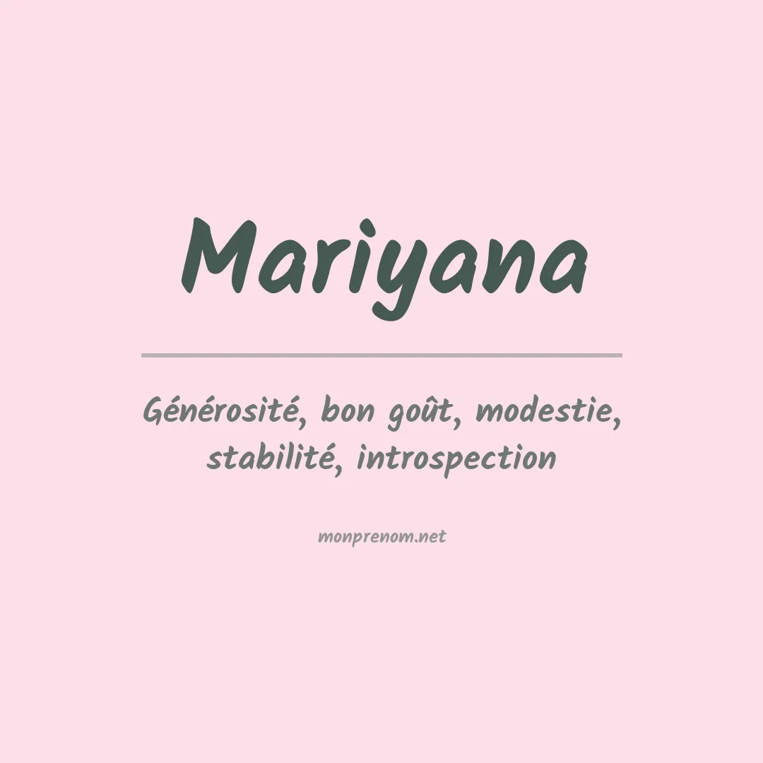 Signification du prénom Mariyana