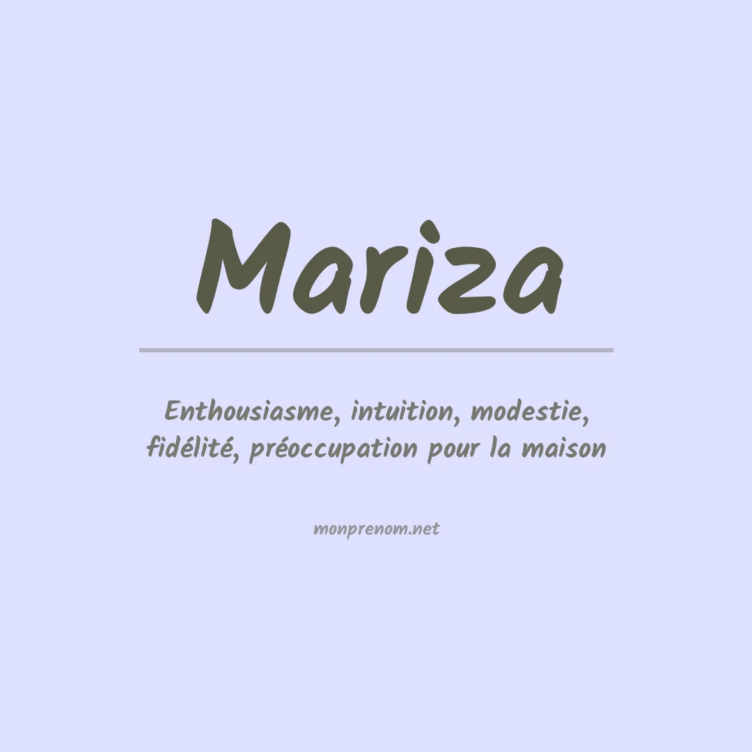 Prénom Mariza