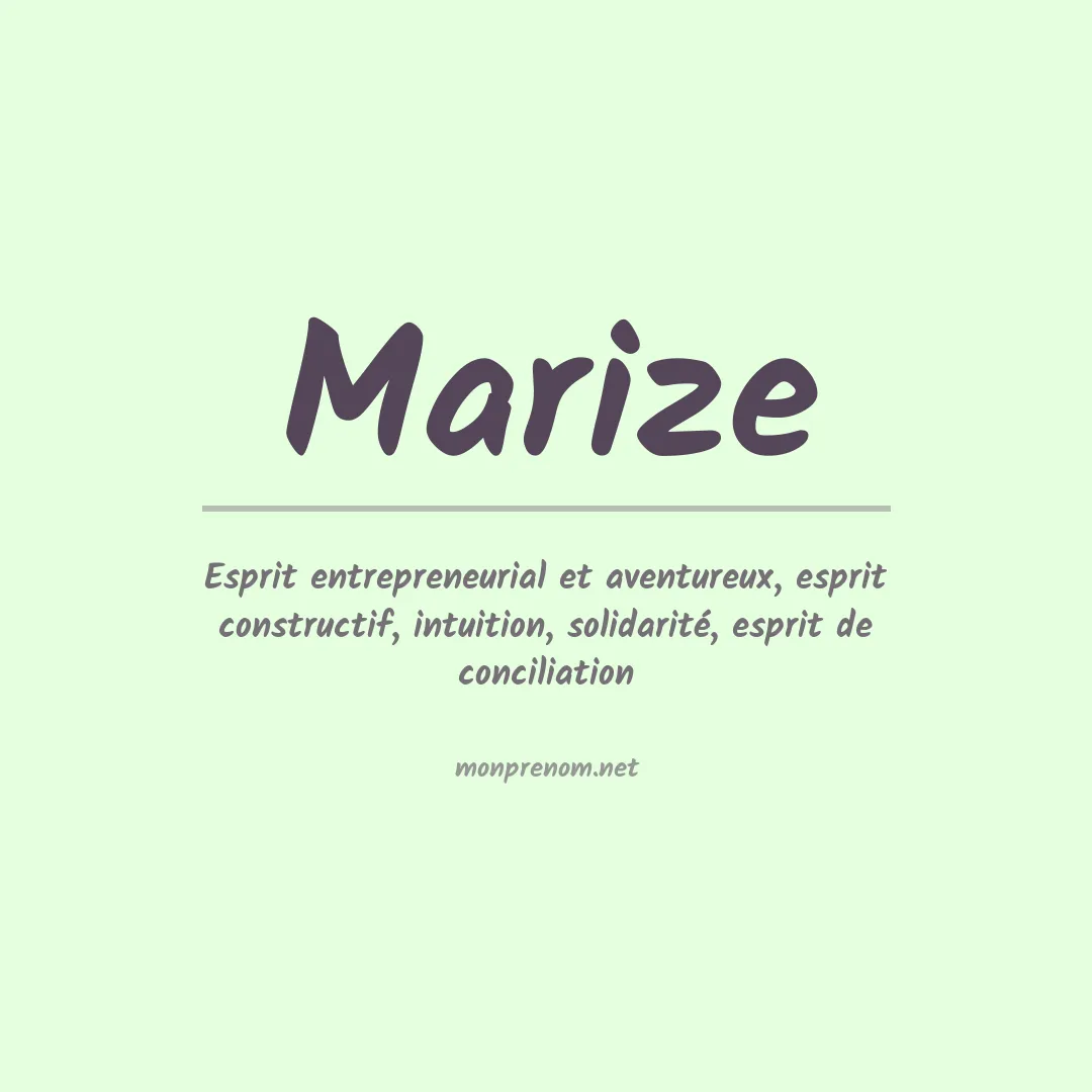 Prénom Marize