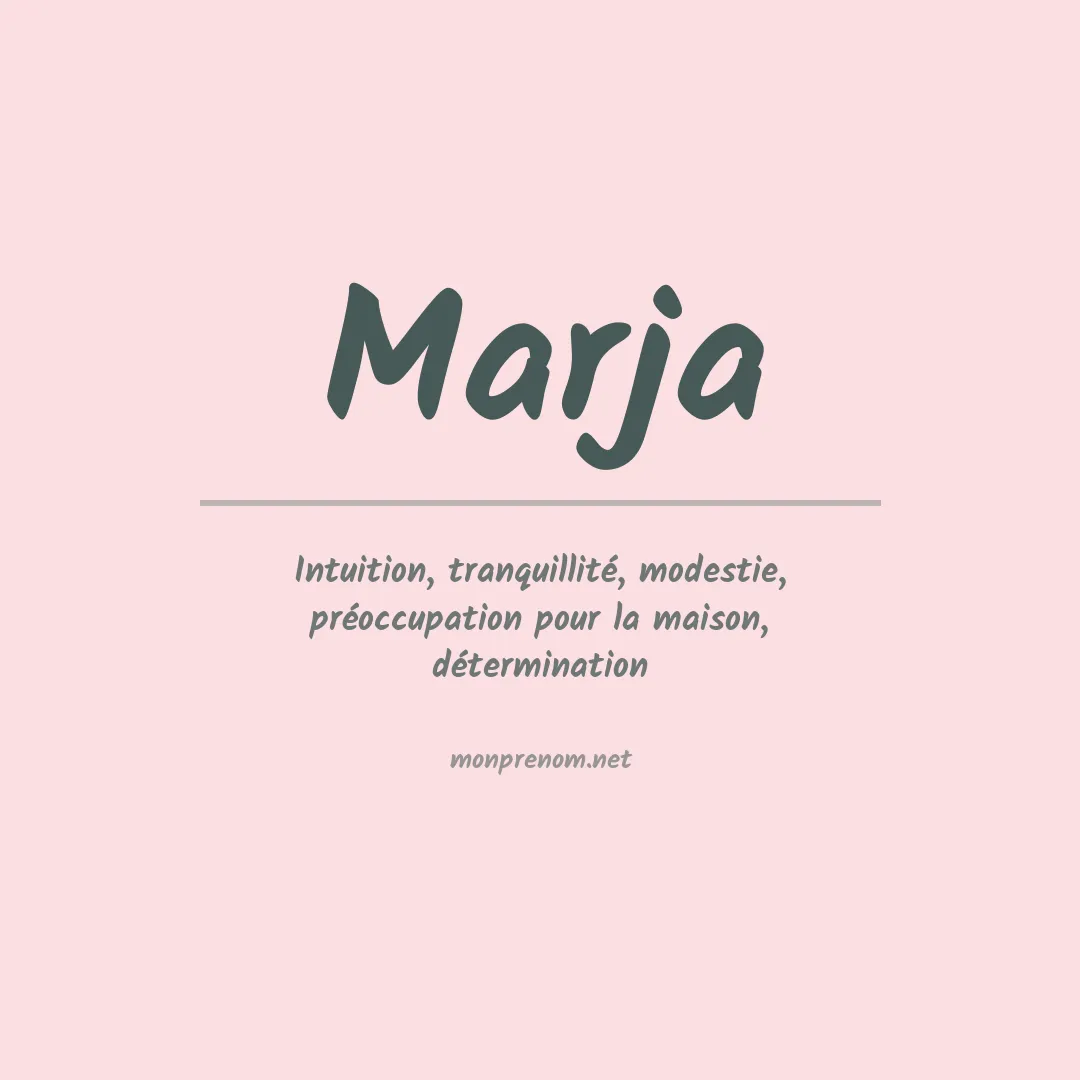 Signification du prénom Marja