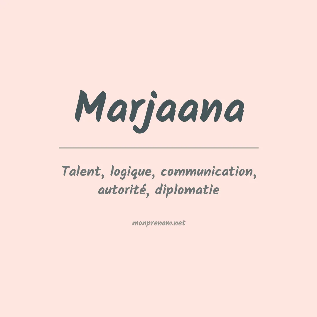 Signification du prénom Marjaana