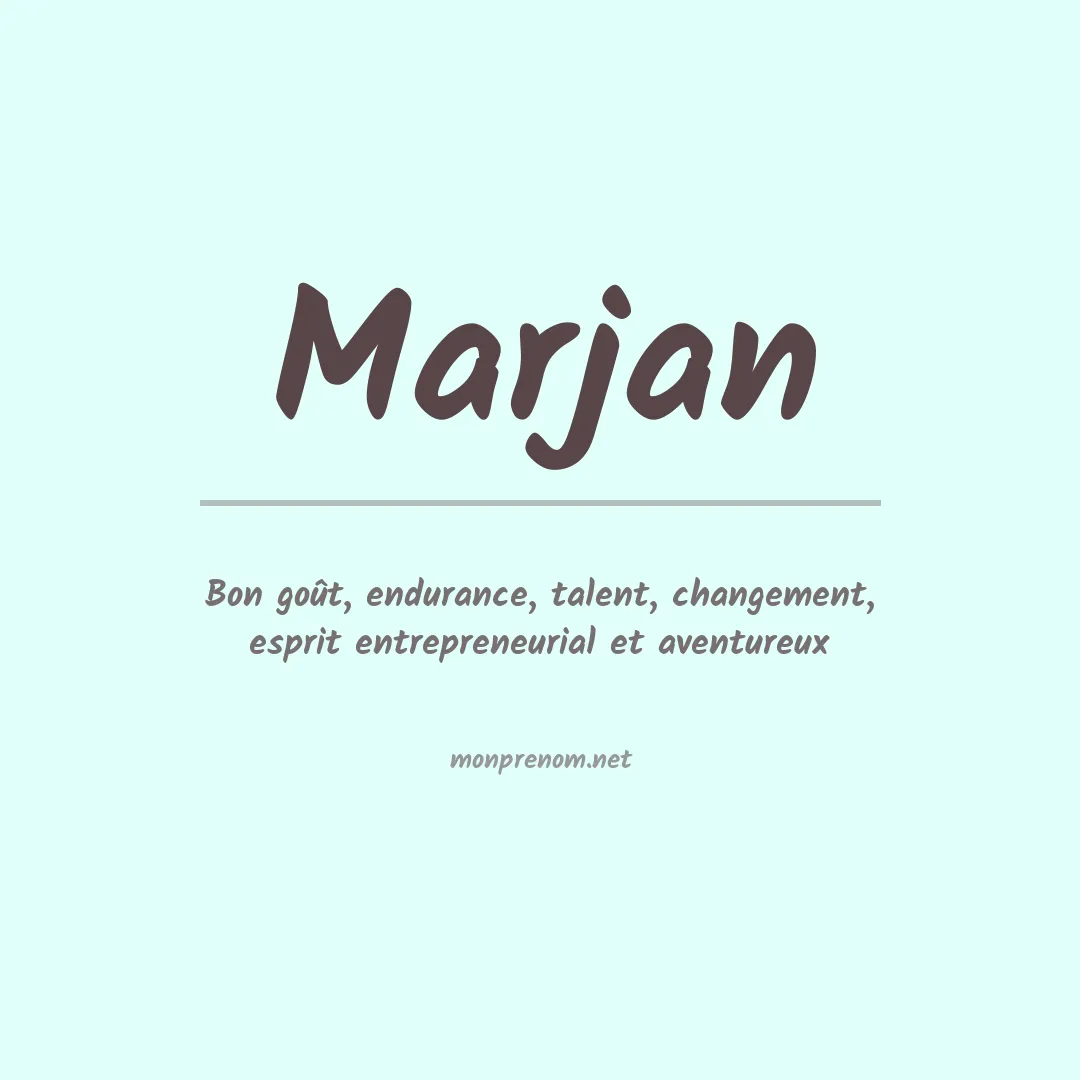 Prénom Marjan