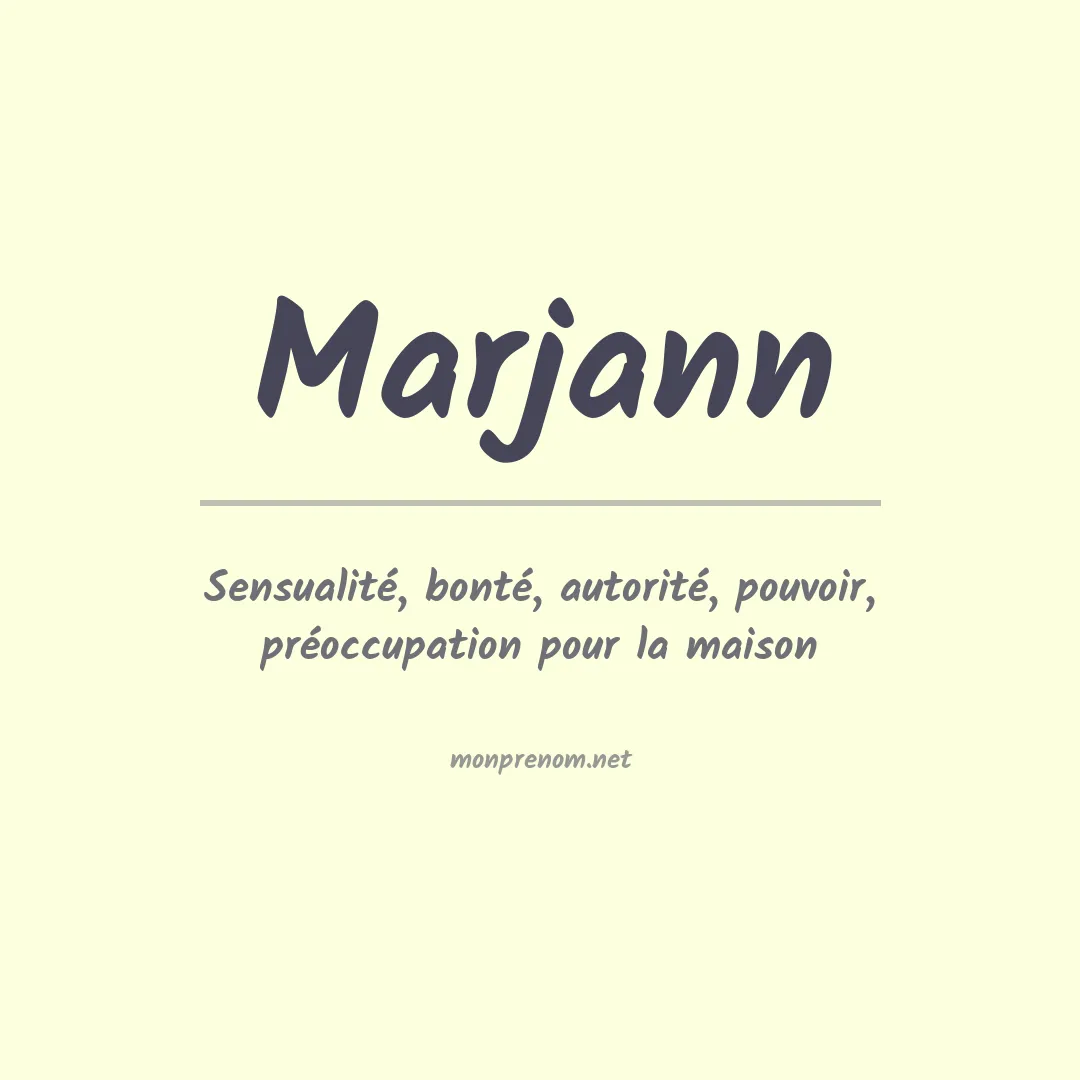 Signification du prénom Marjann