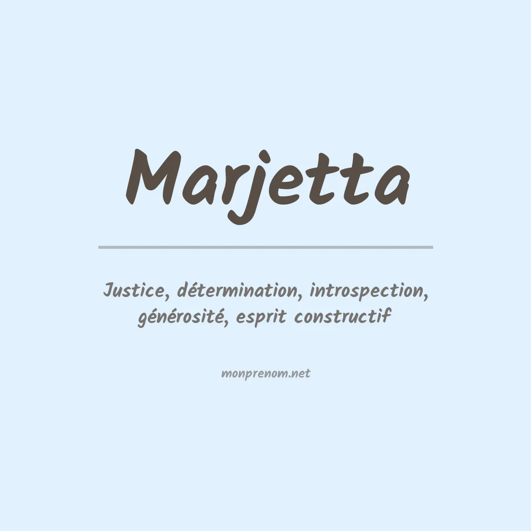 Signification du prénom Marjetta