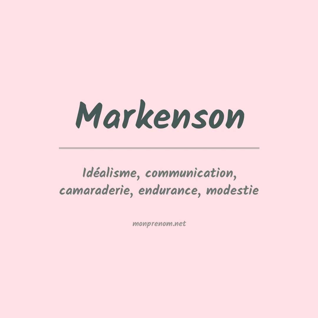 Signification du prénom Markenson