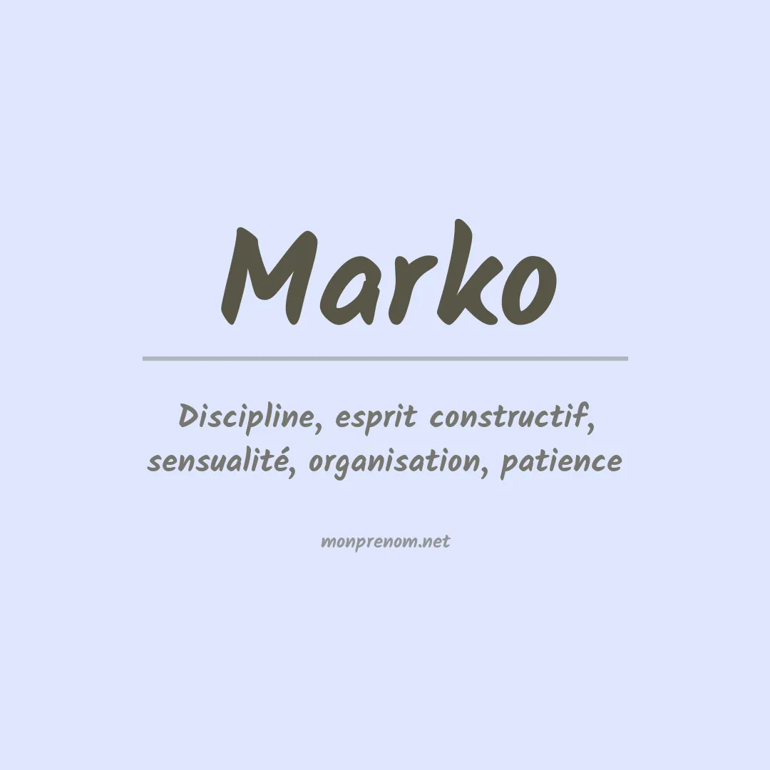 Prénom Marko