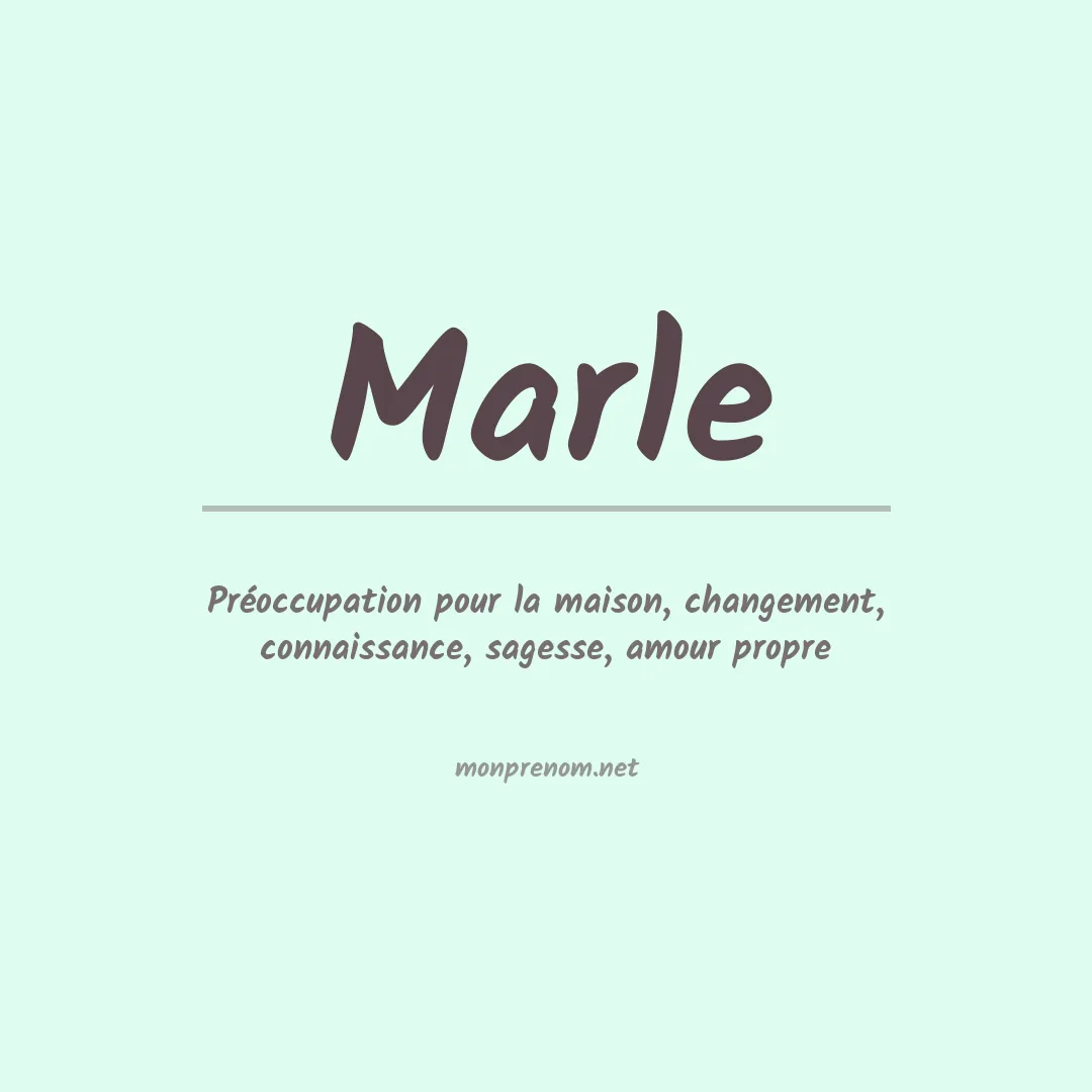 Signification du prénom Marle
