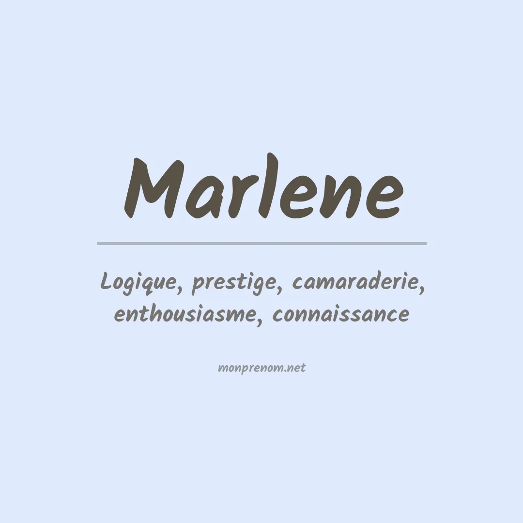 Prénom Marlene