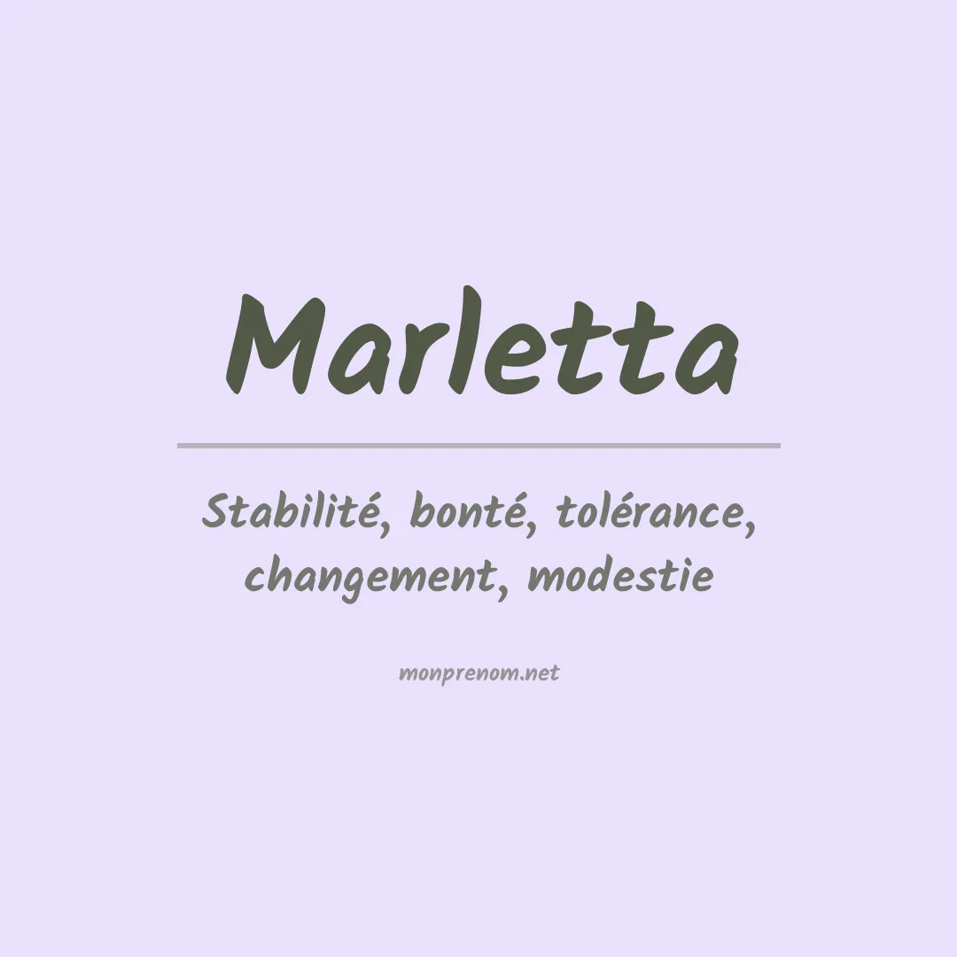 Signification du prénom Marletta