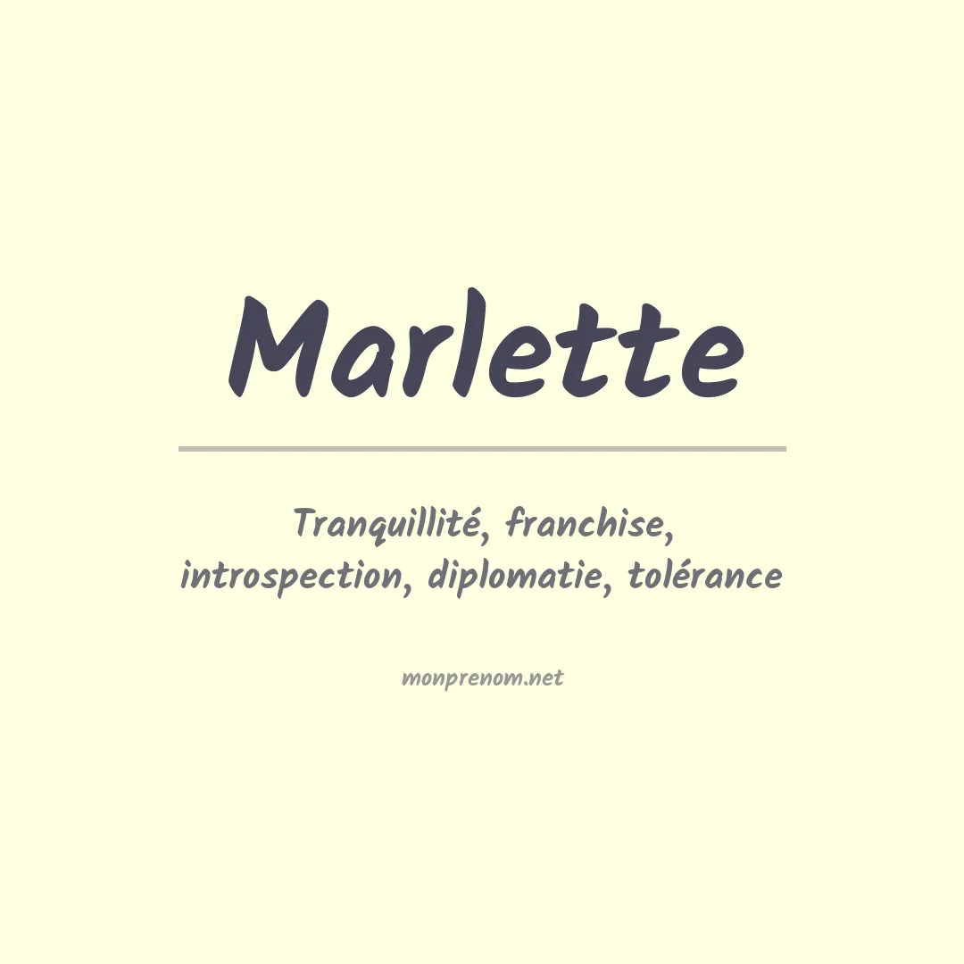 Prénom Marlette