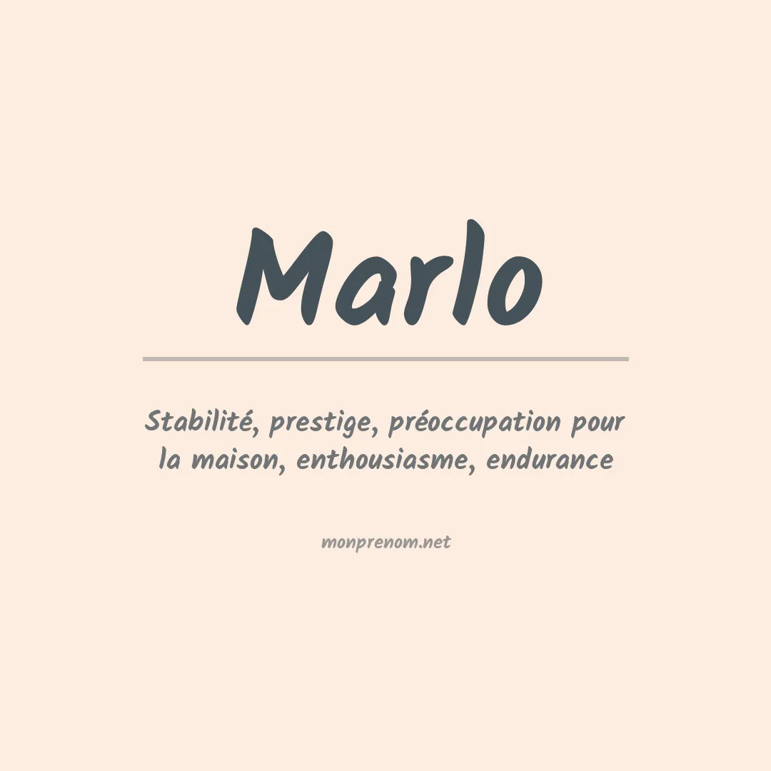 Prénom Marlo