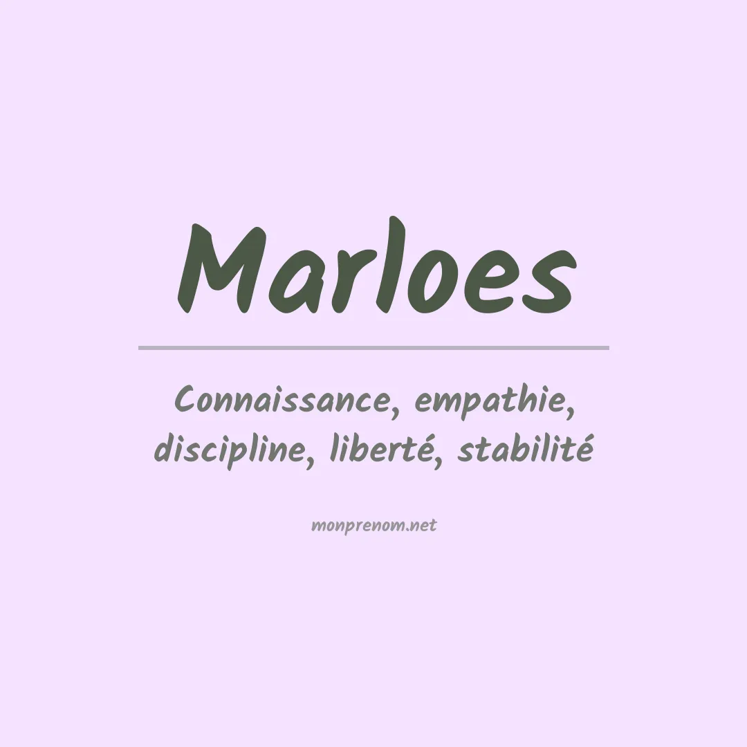 Signification du prénom Marloes