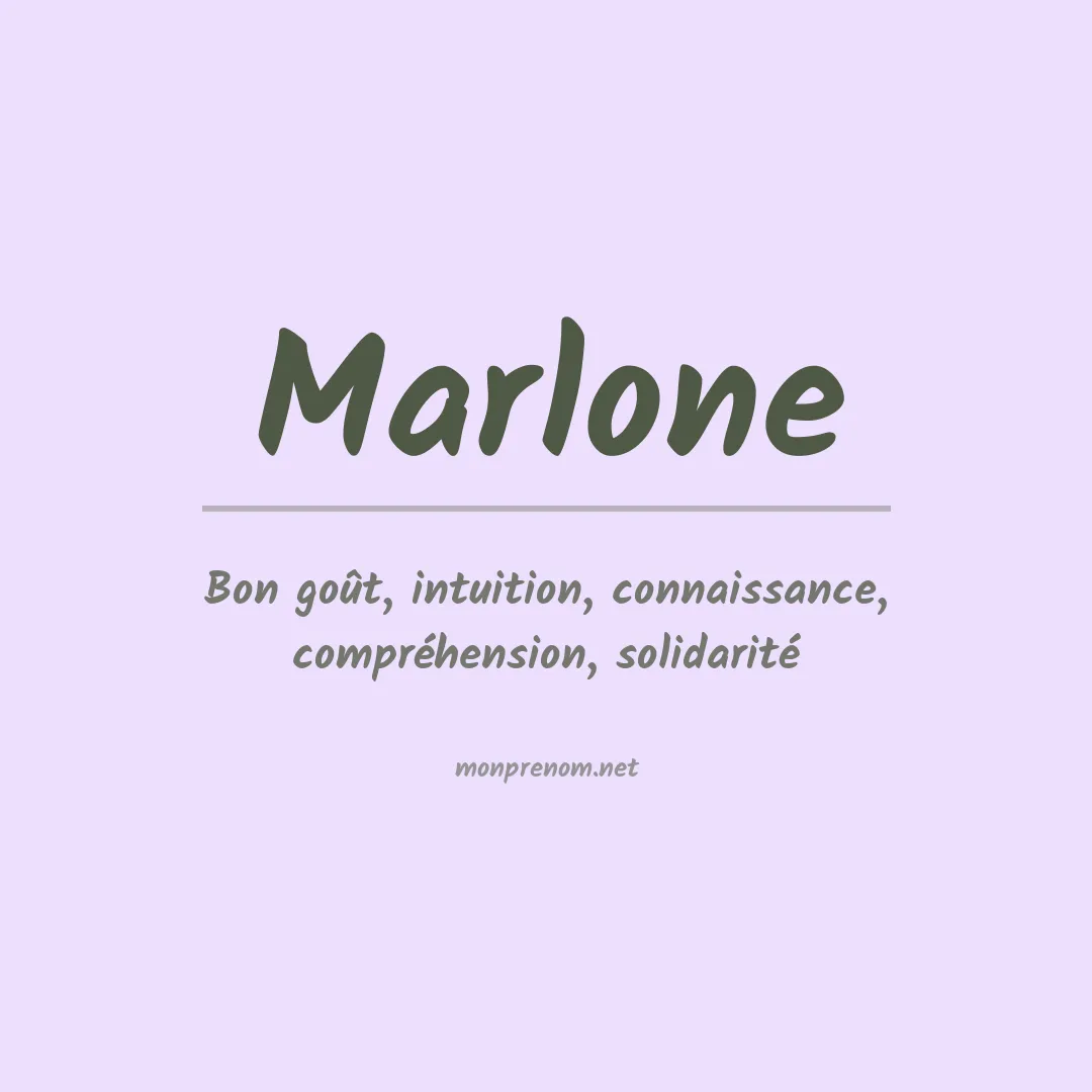 Prénom Marlone