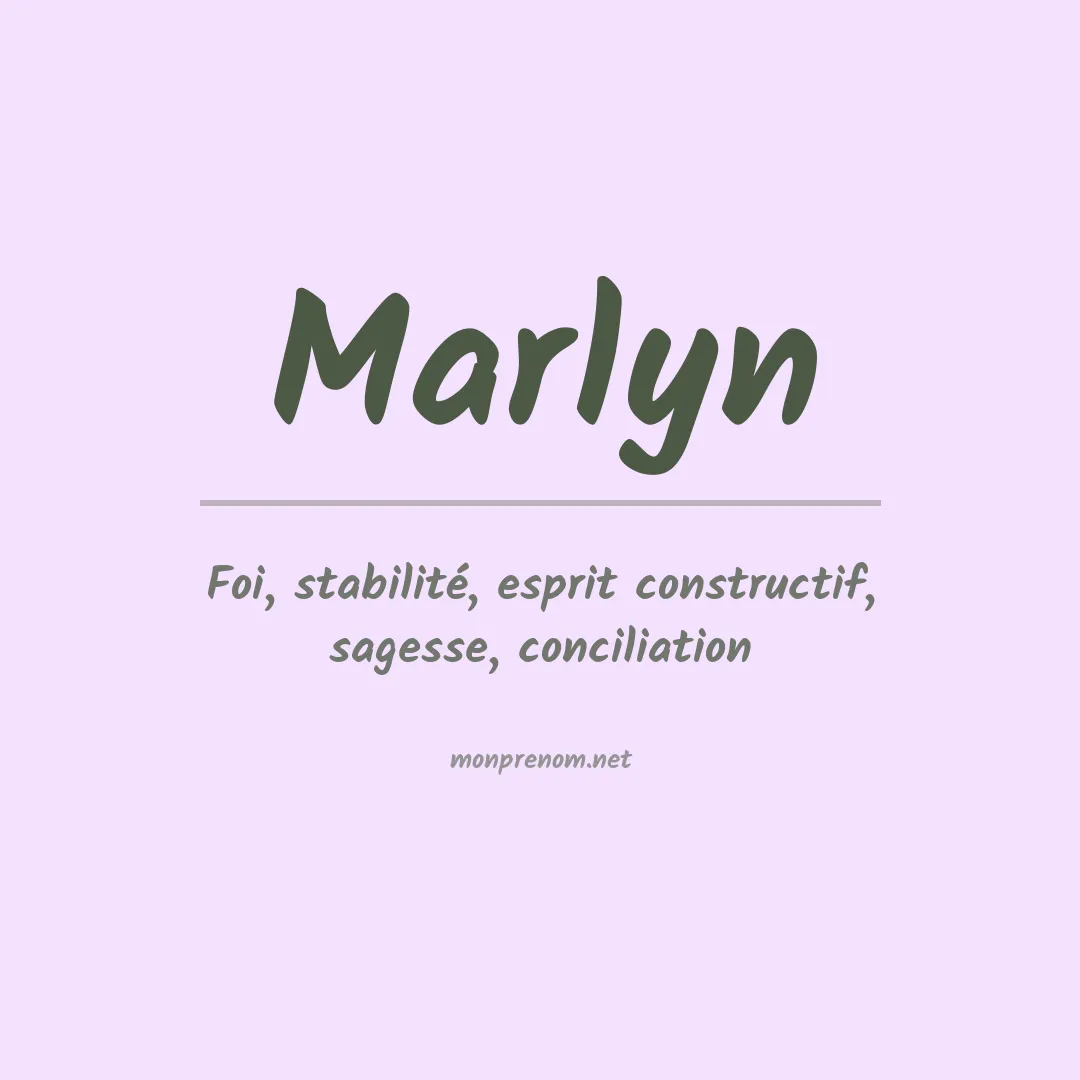 Prénom Marlyn