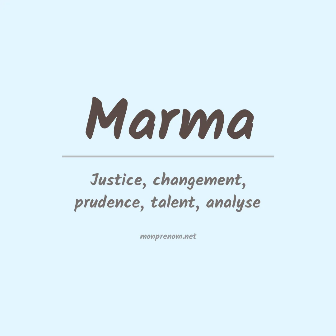 Signification du prénom Marma
