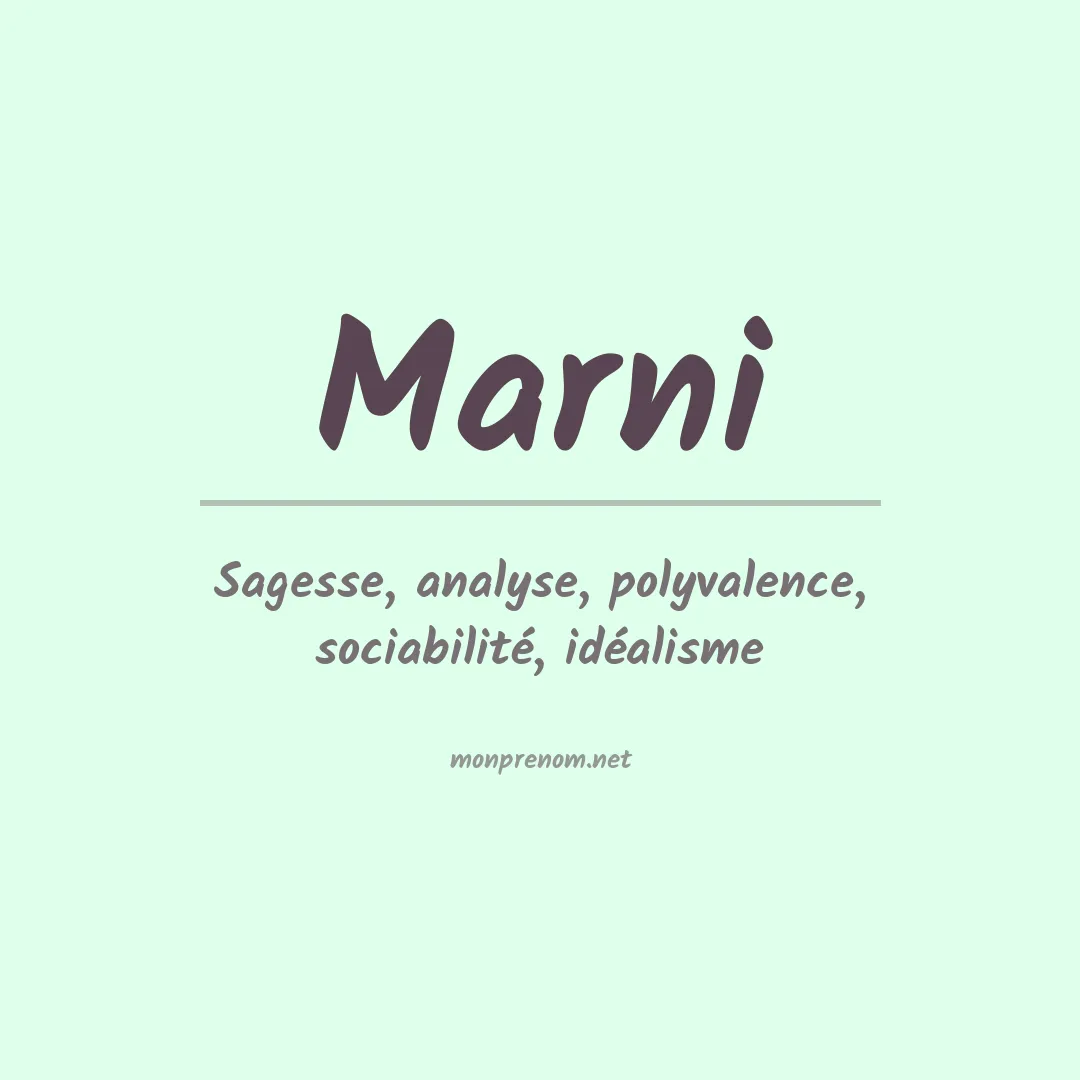 Signification du prénom Marni
