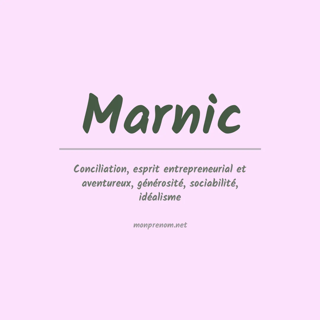 Signification du prénom Marnic