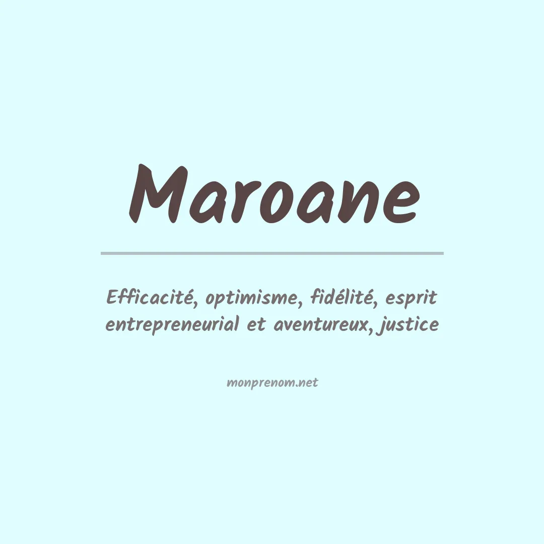 Signification du prénom Maroane