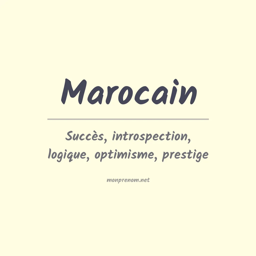 Signification du prénom Marocain