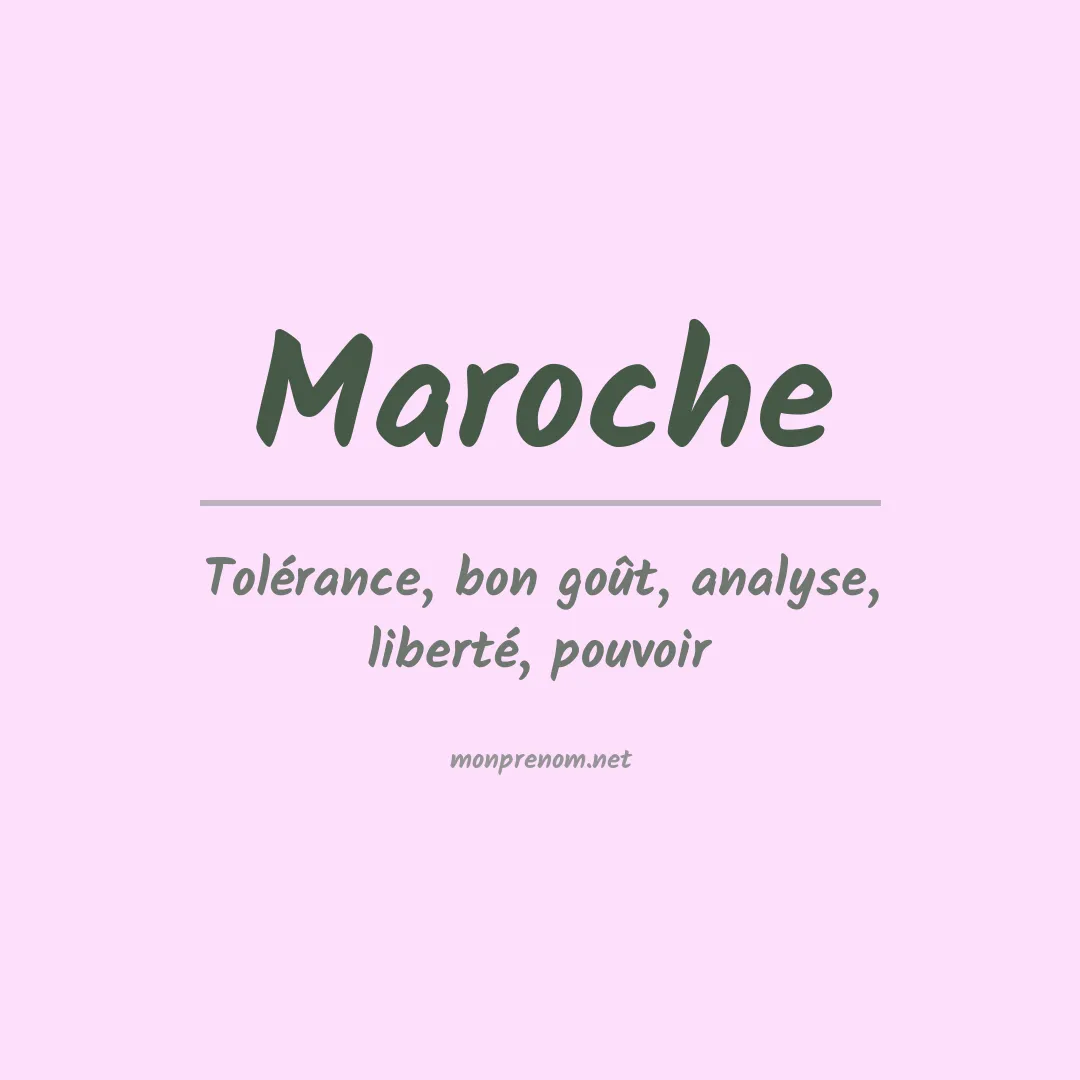 Signification du prénom Maroche