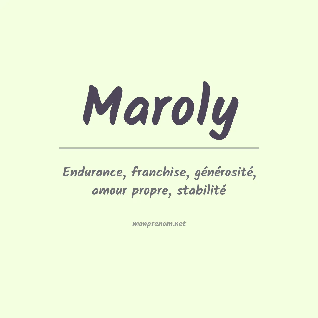 Prénom Maroly