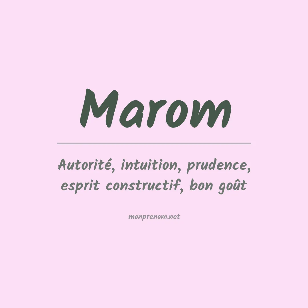 Prénom Marom