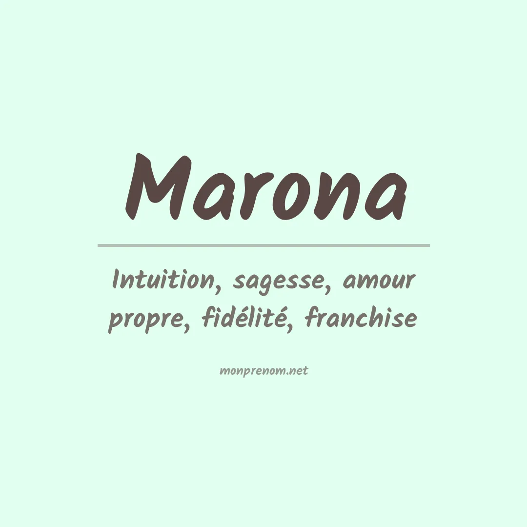 Signification du prénom Marona
