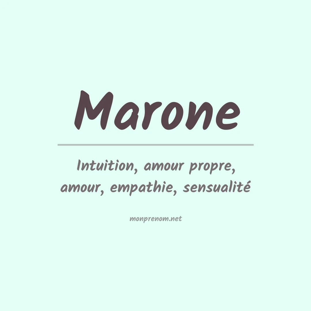 Prénom Marone