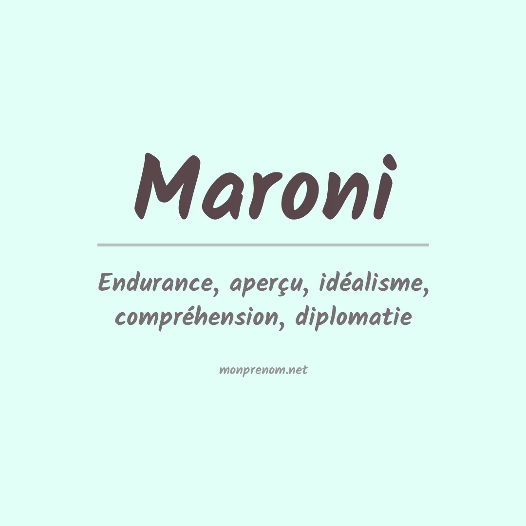 Prénom Maroni