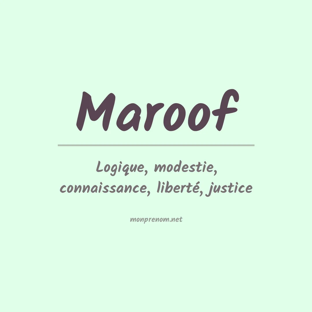 Signification du prénom Maroof