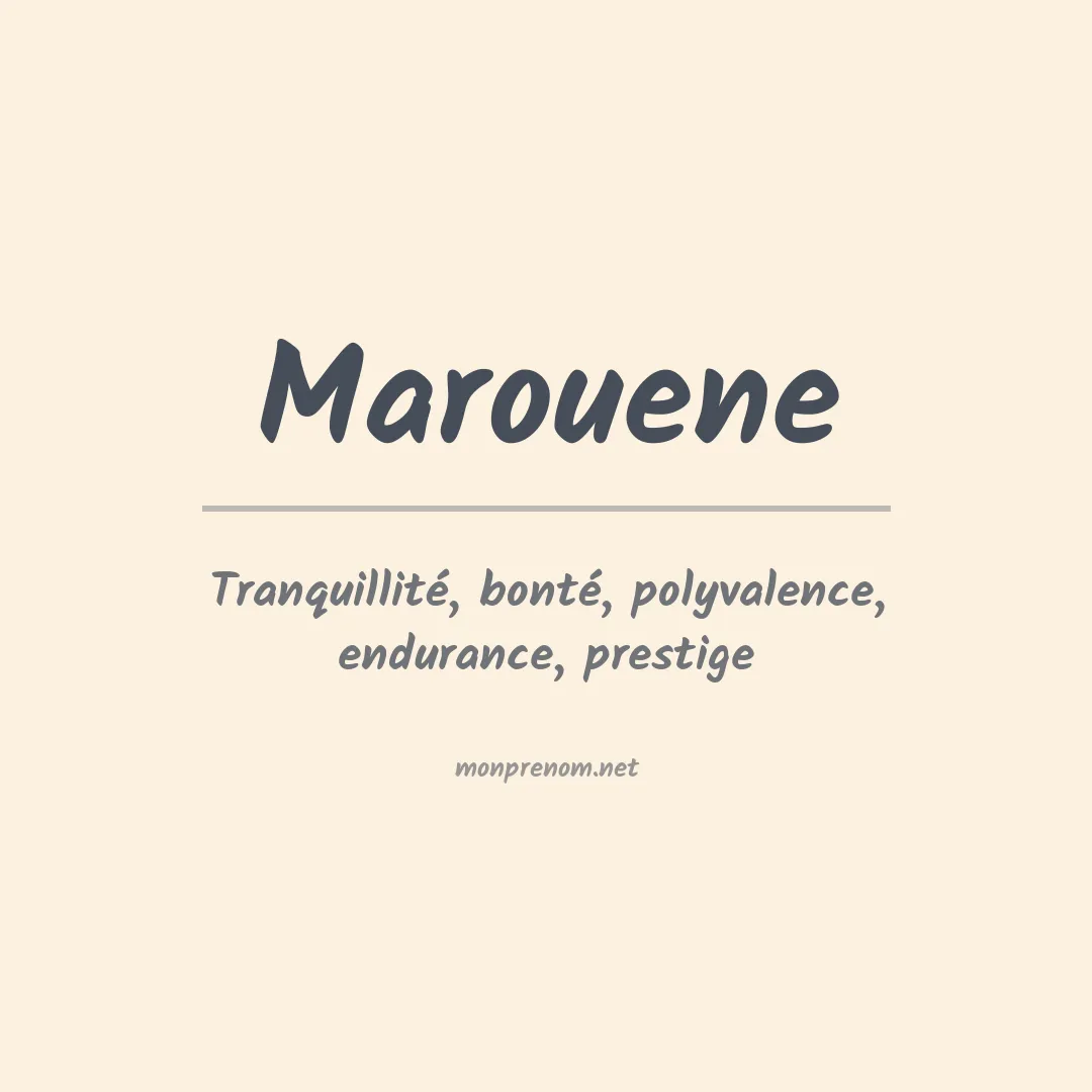 Signification du prénom Marouene
