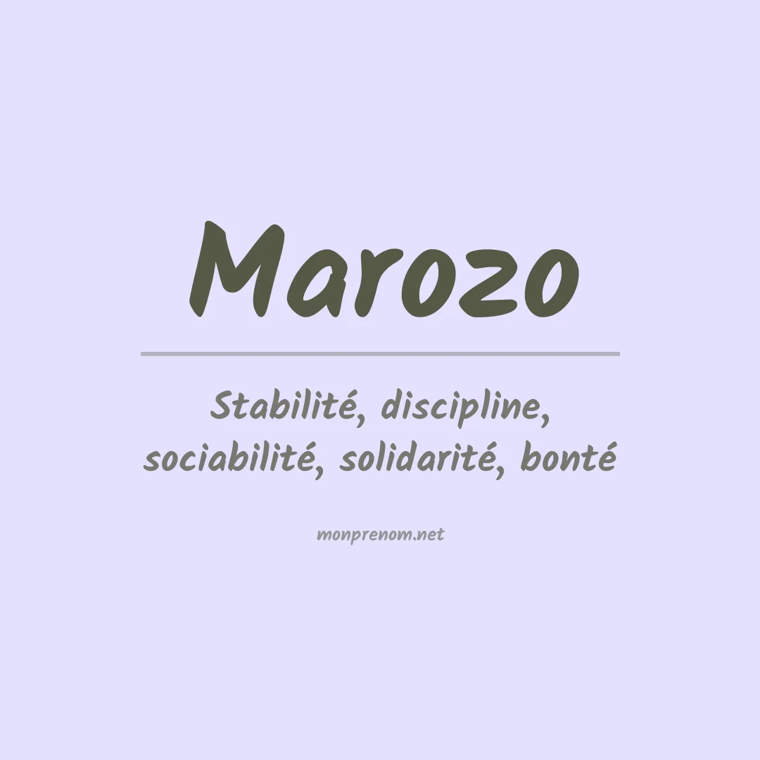 Signification du prénom Marozo