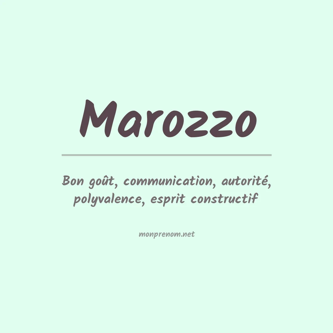 Signification du prénom Marozzo