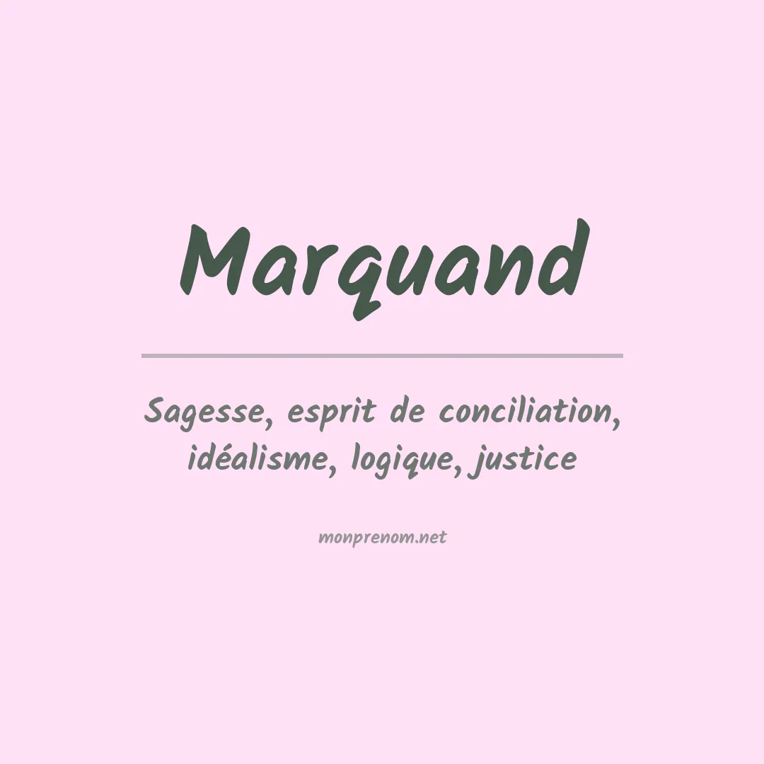 Prénom Marquand
