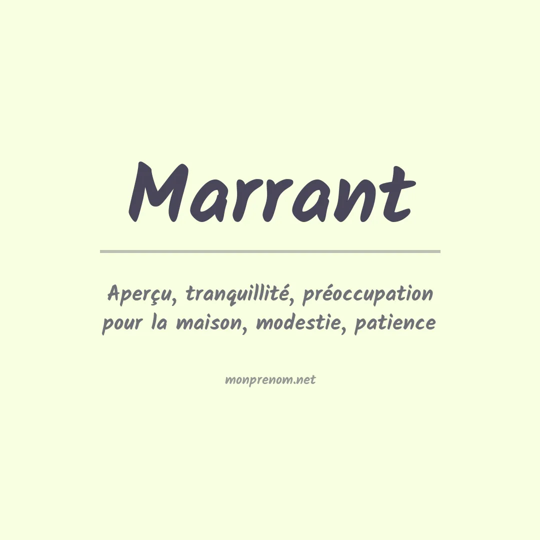 Signification du prénom Marrant