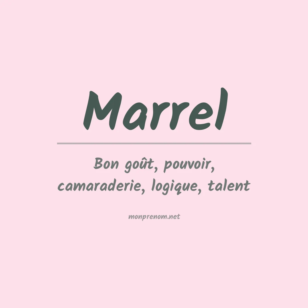 Signification du prénom Marrel