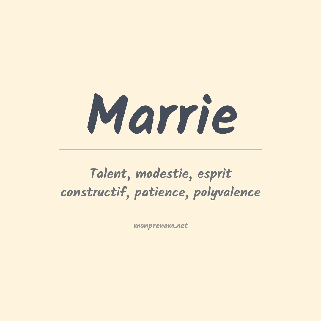 Prénom Marrie