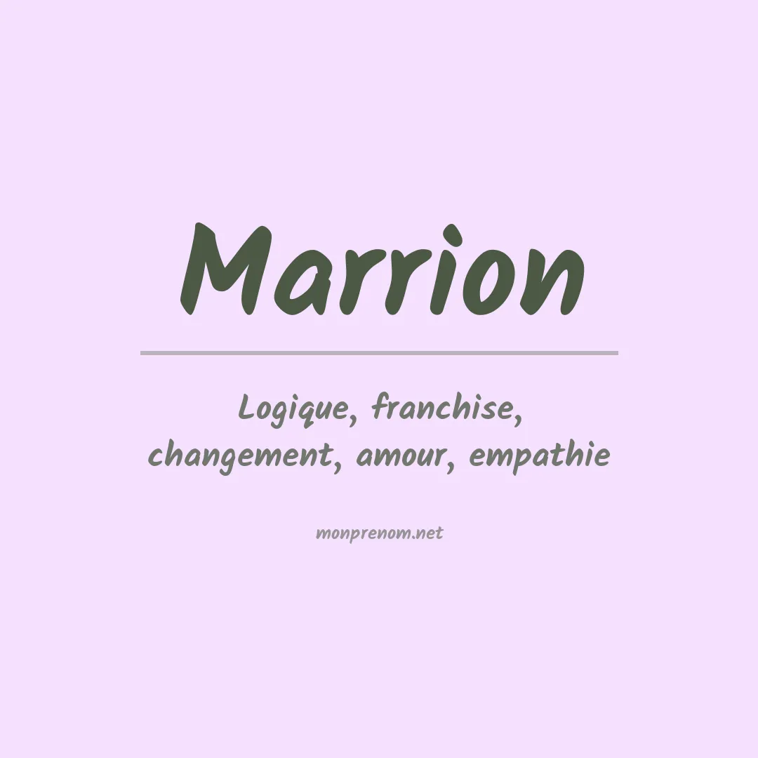 Signification du prénom Marrion