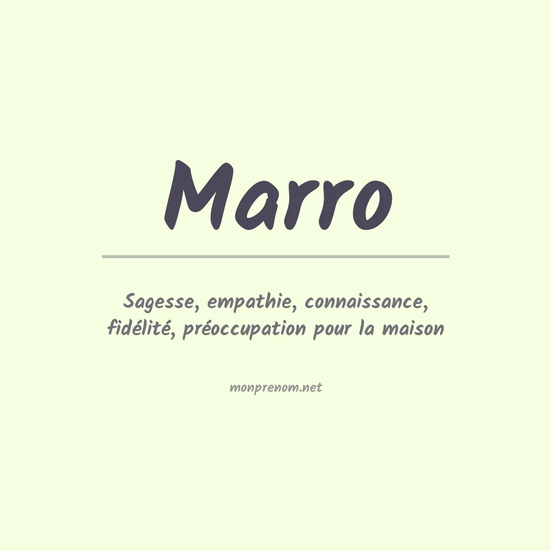 Prénom Marro