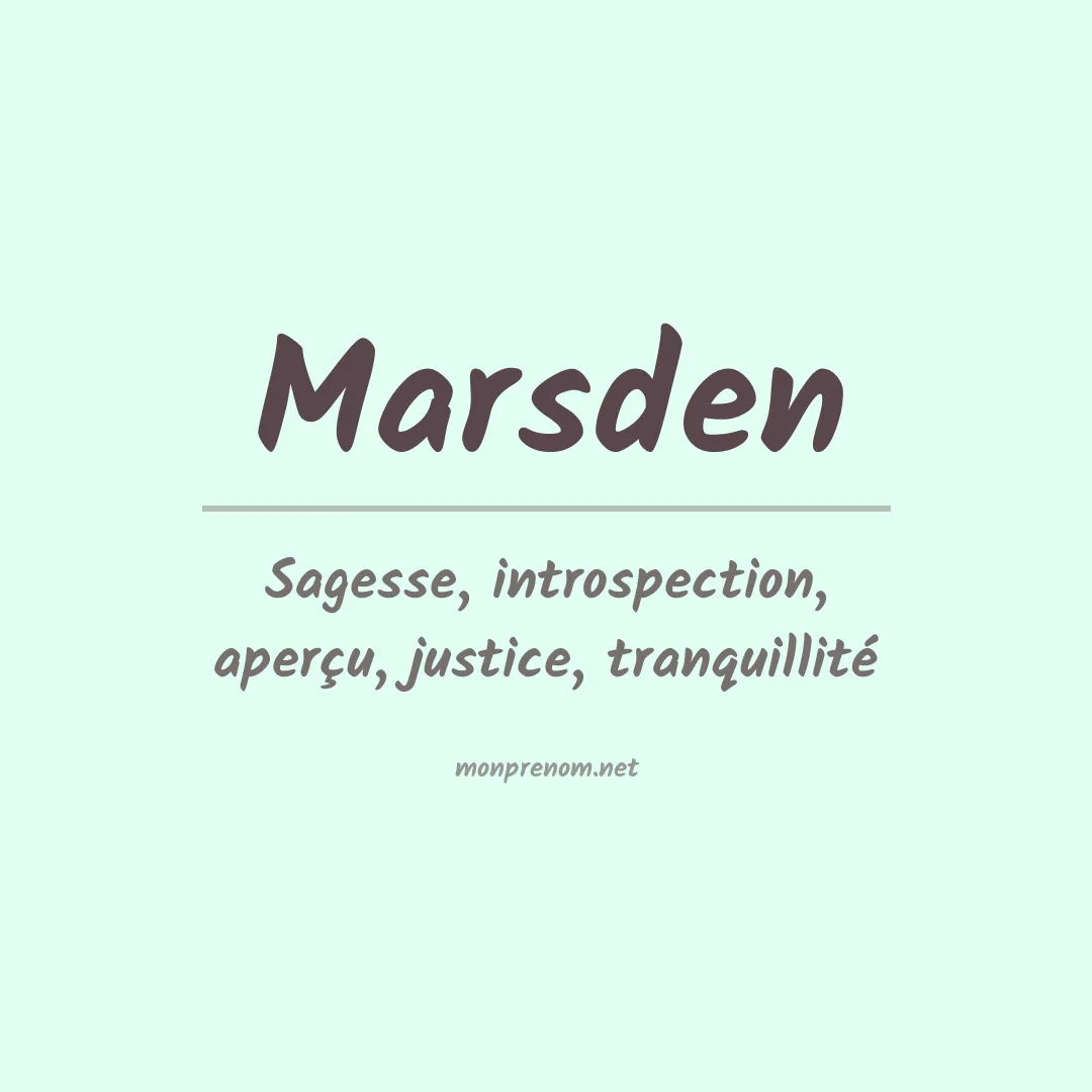 Prénom Marsden