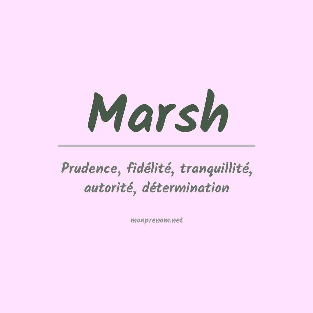 Prénom Marsh