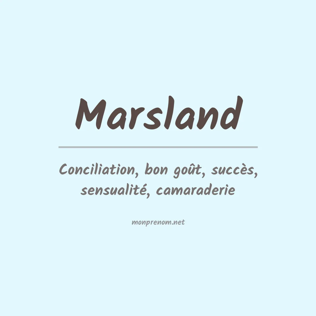 Prénom Marsland
