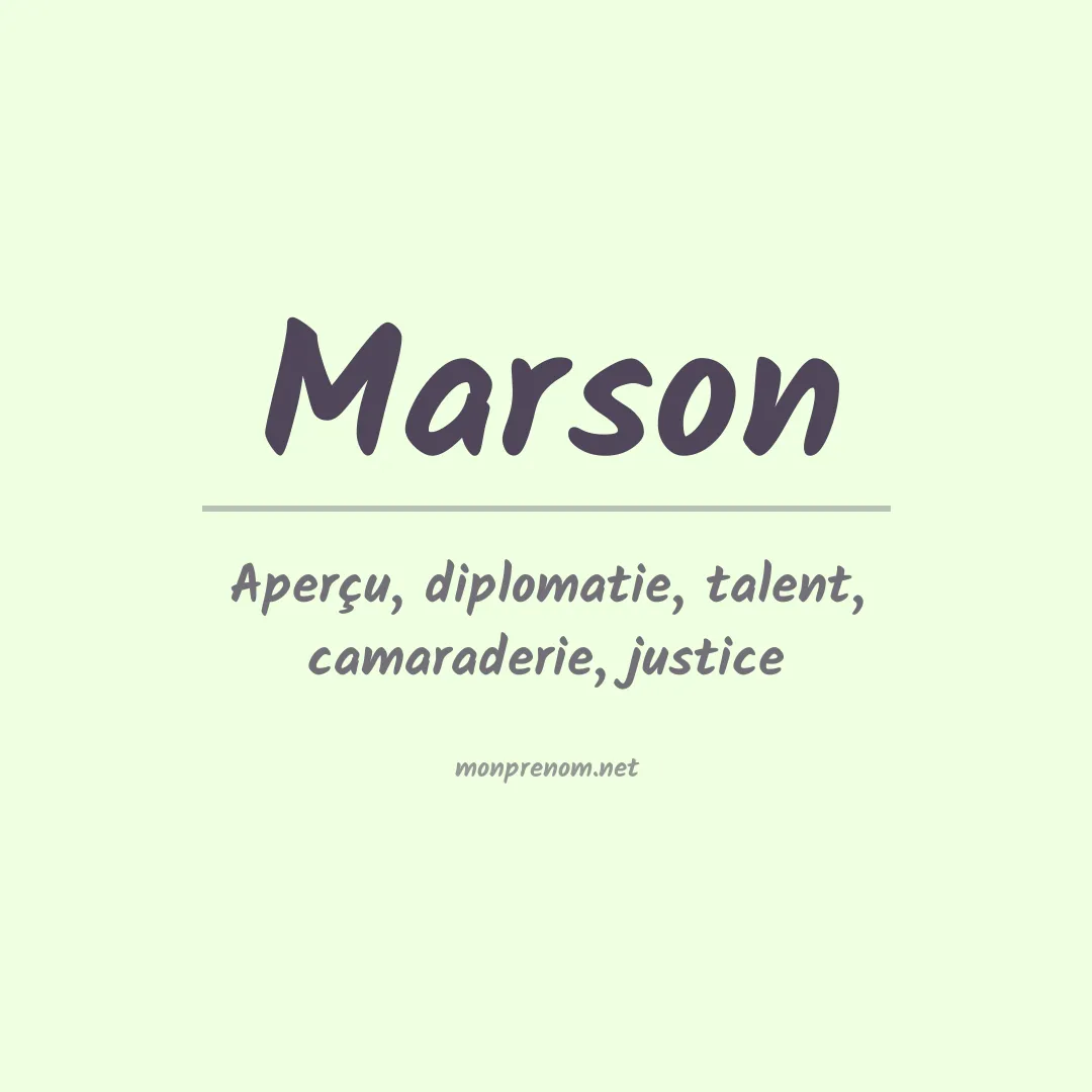 Prénom Marson
