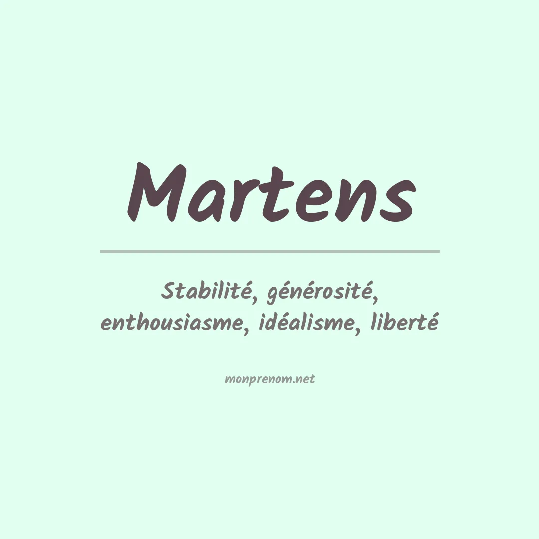 Prénom Martens