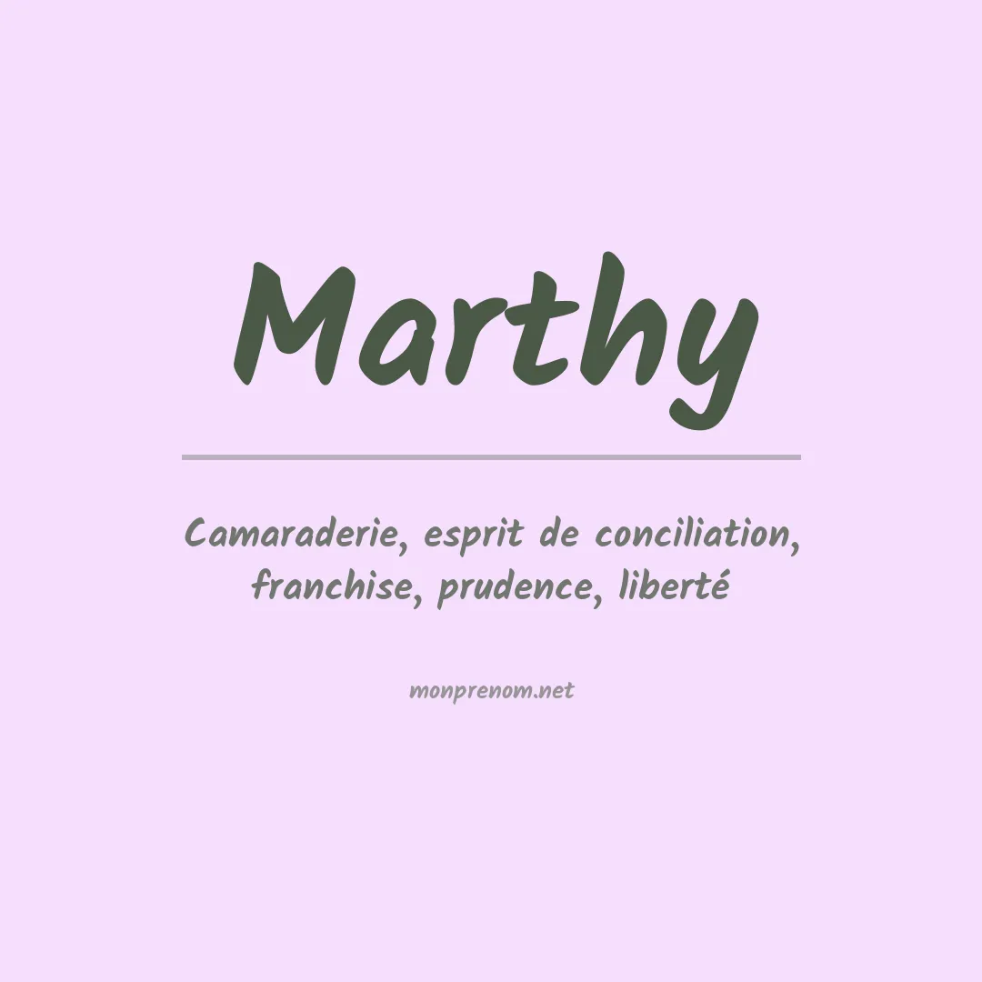 Signification du prénom Marthy