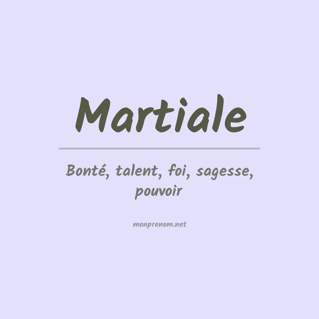 Signification du prénom Martiale