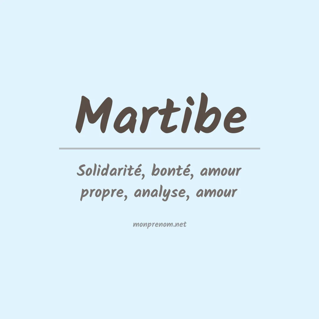 Signification du prénom Martibe