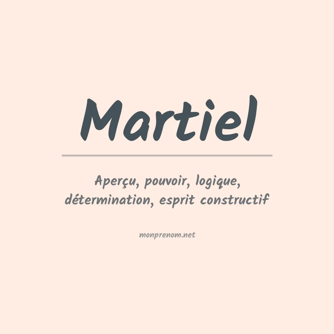 Signification du prénom Martiel